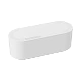D-Line EU/CTUSMLW/SW Caja Organizadora de Cables, fabricada en ABS resistente a la electricidad, Caja para guardar, ocultar y organizar cables de manera eficiente - Pequeña, Blanco