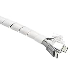 AmazonCommercial - Organizador de cable en espiral, 2,5 m, blanco