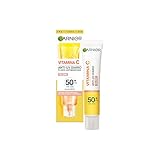 Garnier Vitamina C Fluido Antimanchas Anti-UV Diario Efecto Glow FPS50+, Protege, Previene y Reduce las manchas, para todo tipo de pieles, 40 ml