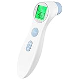 Termómetro digital para bebés, niños y adultos, sin contacto, termómetro infrarrojo con lectura precisa inmediata, alarma de fiebre (blanco ligero)