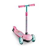 DEQUBE- Patinete Infantil Barbie 3 Ruedas - Ajustable- Ruedas LED y Freno Trasero - Plegable y fácil de Transportar - Ultraligero y Seguro (Deqube 914D00187)