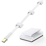 AGPTEK 100pcs Clips de Cable, Organizador de Cables Autoadhesivo, Grapas de Pared para Cables Eléctricos, Adhesiva Clips Decorativos de Luces para Cable de USB, Audio, Cargador, Oficina y Hogar