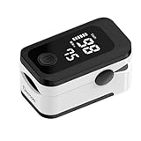 Pulsioximetro de Dedo Profesional Berrcom Oxímetro de pulso Medición precisa de la Saturación de Oxígeno en Sangre con función de alarma, Pantalla OLED para todos las personas con cordón y Pilas