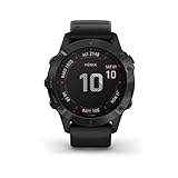 Garmin Fenix ​​6X Pro - Reloj GPS multideporte definitivo 51mm, funciones de mapeo, música, monitoreo de ritmo ajustado por grado y sensores de pulso, negro con banda negra