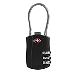 UP Security Candados TSA para equipaje, combinación de candado pequeño con cable, cerraduras de equipaje aprobadas por la TSA, candado combinado con código, para maleta de viaje, taquilla de gimnasio