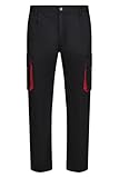 VELILLA 103004; Pantalón Bicolor Multibolsillos; Color Negro y Rojo; Talla 44