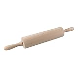 Zenker Cocina Grande rodamientos y Mangos Laterales para amasar Fino, Rodillo para repostería o pastelería, 1ud, Madera Natural, Ø6,5x25cm