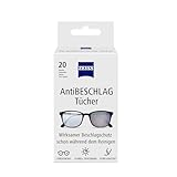 ZEISS Toallitas antivaho 20 unidades para una protección duradera contra el empañamiento durante la limpieza – cada paño empaquetado individualmente – ideal para viajes o viajes