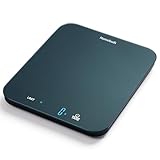 Homebuds Báscula Cocina, Balanza Cocina de 15kg, Pesa Gramos y Onzas con Precisión de 1g/0,1oz para Hornear y Cocinar, Pantalla LED, 3*AAA Incluidas, Vidrio Templado, Azul