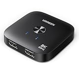 UGREEN Switch HDMI 2.1 8K 60Hz 4K 240Hz 2 Entradas 1 Salida Conmutador HDMI Alta Resolución Soporta HDR VRR Dolby Atmos Compatible con PC PS5 PS4 Xbox One Serie X TV Box Proyector Monitor