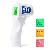 Berrcom Termómetro Digital Termómetro Frente Infrarrojo sin Contacto Termómetro Bebés, Médico Termometros pantalla Retroiluminada de Tres Colores, Temperatura de Lectura Instantánea
