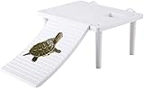 Hffheer Reptil Flotante Plantform Tortuga Rana Plataforma de baño Tortuga Plataforma Flotante con escaleras para Tomar el Sol para Mascotas Newt Tutle Frog