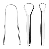 liuchanghe 3 Pieces Limpiador de Lengua, Raspador de Lengua de Acero Inoxidable, para Limpiador de Cuidado Oral