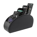 WAYIFON Soporte para mando a distancia con 5 bolsillos, gran soporte para TV, DVD, 4 K Stick y Bluray, mando a distancia para bolígrafos, color negro