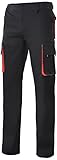 Velilla 103004/C0-12/T44 Pantalón Multibolsillos, Negro y Rojo, 44