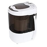 Camry CR8054 Mini Lavadora Centrifugadora Portátil, 3Kg lavado ropa, 1Kg Centrifugado, Pequeña Perfecta Camping, Caravanas y Autocaravanas, Programa Lavado Corto, Ahorra Agua y Energía, Blanco/Negro