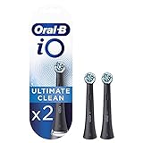Oral-B iO Ultimate Clean Recambios Cepillo de Dientes Eléctrico, Pack de 2 Cabezales, Negro - Originales