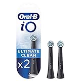 Oral-B iO Ultimate Clean Recambios Cepillo de Dientes Eléctrico, Pack de 2 Cabezales, Negro - Originales