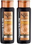 NaturVital - Champú Organic Salon, Sin Sulfatos, Parabenos ni Siliconas, Champú Natural con Keratina Vegetal y Extractos Biológicos, para Cabellos Dañados, Rizados o Alisados, 300 ml (Paquete de 2)