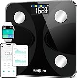 RunSTAR Báscula para Peso Corporal y Porcentaje de Grasa, Báscula Inteligente Digital Precisa de Baño con Pantalla Grande, 13 Datos de Composición, APP de Sincronización