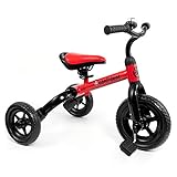 YGJT Triciclo Bebe Bicicleta para Niño 2-4 Años hasta 25Kg, 3 en 1 Triciclos Bebes con Pedales, Correpasillos de Equilibrio Infantil 18-48 Meses, Perfectos Regalos Originales para Cumpleaños, Rojo