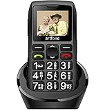 artfone Teléfono Movil para Personas Mayores con Teclas Grandes, Móviles para Ancianos con Doble SIM y SOS Botón, Batería de 1400 mAh, Base de Carga, 2G