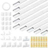 10 Piezas Canaletas para Cableado (0.4m*15mm*10mm), Canaleta Cables Pared Adhesivo, Canaleta Cables Color Blanco para Organizar, Proteger Y Cubrir Cables