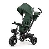 Kinderkraft AVEO Bebé, Plegable, Trike, Bicicleta para Niños, Triciclo Evolutivo, Sin Pedales, Bicicleta Bebe, Con Accesorios Práctico, Dos Cestas, 9 Meses a 25 kg, Verde