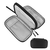 MeoZynxadril Organizador Cables Viaje, Doble Capa Estuche Cables, Estuche Cables Portátil, Bolsa Organizadora Cables, para Cargador, Cable USB, Adaptadores, Tarjetas de Memoria, Negro