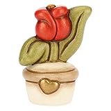 Thun – Tarro decorativo con tulipán – Figura de recuerdo y accesorios para la casa – Línea I Classici – Formato pequeño – Cerámica – Altura 6,1 cm