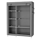 UDEAR Armario Closet Organizador Plegable para Ropa Ropero Resistente al Polvo Guardarropa Gris 105 x 45 x 170 CM