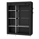 UDEAR Armario Closet Organizador Plegable para Ropa Ropero Resistente al Polvo Guardarropa,Negro