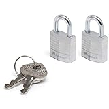 Master Lock 9120EURTCC Lote de 2 Candados con Llave con cuerpo de aluminio, Gris, 2 x 3.4 x 1.4 cm