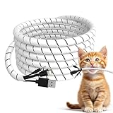 AGPTEK Organizador Cables 6M, 12-25mm Recoge Cables Ordenar Flexible, Manguitos para Cable, Blanco
