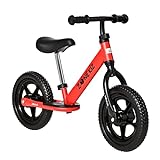HOMCOM Bicicleta sin Pedales para Niños de +2 Años con Sillín y Manillar Ajustables Bicicleta de Equilibrio Infantil con Estructura de Acero 89x37x55-60 cm Rojo