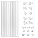 D-Line Mini Canaletas adhesivas de PVC para cables, Multipack de 10 piezas (30x15mm) de 40cm de longitud (4-metro) en color blanco - Solución para organizar, proteger y cubrir cables