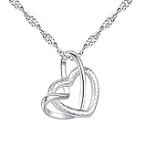 YAZILIND Plateado con Encanto Mujeres Diamante Eterno Amor Coraz¨®n Colgante, Collar con Elementos de circonio para Las Mujeres Madres d¨ªa Joyas Regalo Color Blanco