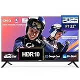 CHiQ LF32FT Smart TV 32' (81 cm), Full HD, HDR10, Google TV OS, Dolby Audio y DBX-TV, Sintonizador DVB-C/T/T2/S/S2, Chromecast Integrado, Diseño Metal Sin Marco