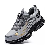Zapatos de Seguridad para Hombre Mujer Zapatillas Ligeros Calzado Trabajo Comodo Antideslizante con Puntera de Acero Grey 42 EU