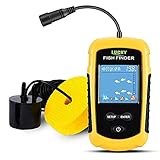 LUCKY Kayak Portátil Buscador de Profundidad de Peces Buscador de Peces Portátil de Agua Moldeable de Sonda Kayak de Pesca Transductor Pesca Pantalla LCD FFC1108