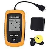 Buscador de Peces, buscadores de Profundidad con Estuche rígido de Viaje y transductor de Sensor de sonda, buscador de Peces para Kayaks, buscador de Peces para Hielo, río, Orilla, mar