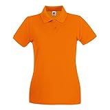 Fruit of the Loom- Polo de Manga Corta Premium Entallado para Mujer (Extra Grande (XL)/Naranja)