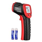 Termómetro Infrarrojo(-50°C~600°C (-58°F~1112°F), Eventek Digital Laser IR Sin Contacto, Pistola de Temperatura, No se puede medir la fiebre, Rojo/Negro【Uso no corporal】