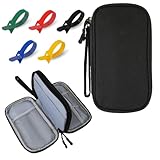 SIGMAWISE® Organizador Cables Viaje – Estuche Cables + 10 Bridas de Velcro – Estuche para Cargadores, USBs y Accesorios Electrónicos – Bolsa Compacta y Versátil (Negro)