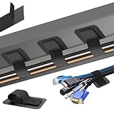 Gestión de Cables Debajo del Escritorio, 【hasta 15 Cables】【Soporte de Cables Mejorado】 Organizador de Cables, Bridas Ajustables con Gancho y Bucle, Soporte de Cables Reutilizable, 20 Pares