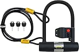 SIGTUNA Candado Bicicleta, Candado en U 16 mm con Soporte, Cadena de Acero de 1,2 m y 3 Llaves de Alta Seguridad para Bicicletas Carretera, Bicicletas Eléctricas, Bicicletas Montaña - Amarillo