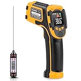 Termómetro Infrarrojo SOVARCATE Pistola de Temperatura Láser Digital Sin Contacto -58~1112 ℉ (-50 ℃~600 ℃) Emisividad Ajustable Cocinar/BBQ/Congelador - Termómetro Carne Incluido