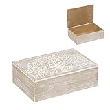 TIENDA EURASIA® Caja de madera almacenaje con tapa - Diseño Original Vintage - Guardar Joyas - Bisuteria - Bolsas de té - Caja de regalo (Arbol de la Vida)