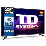 TD Systems K32DLG12H - Televisores 32 Pulgadas HD, 800 PCI Hz, 3X HDMI, USB Grabador Reproductor, DVB-T2/C/S2 Modo Hotel. Televisiones