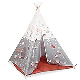 Tienda campaña Infantil, Cosmo Tipi, Decorativa de Madera Natural, Tejido de poliéster Impermeable, Juego Apto para Exterior, Unisex niños y niñas